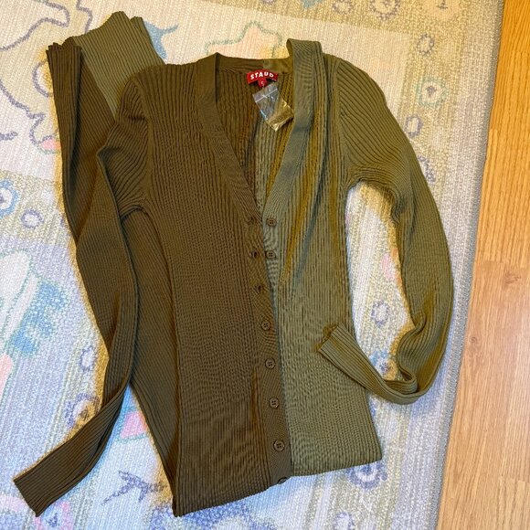 NWOT Hunter Green STAUD Knit Midi - Picture 1 of 3